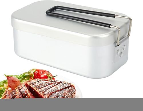 Fiambrera de metal de acero inoxidable | Cajas de almuerzo de aluminio | Contenedores portátiles de almacenamiento de alimentos con visión de fugas | Sandwich - Recipiente para ensaladas para adultos
