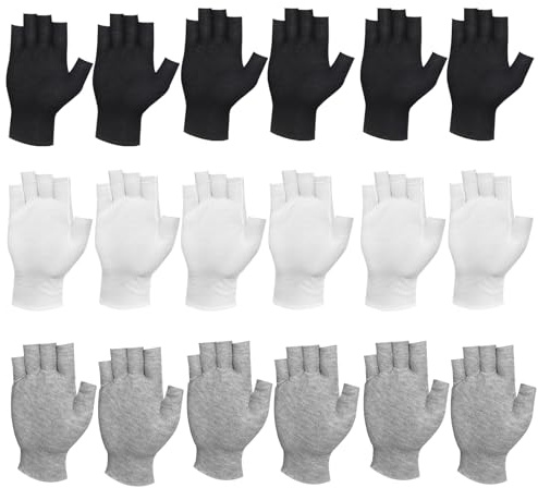 Pynzeka 9 Paires Gants Sans Doigts Protection UV Gants en Coton Sans Doigts pour la Conduite en Plein Air en Été