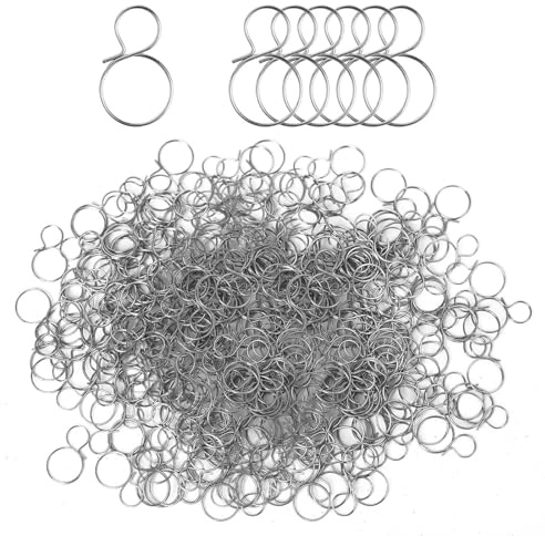 KEHAIL 1000pcs Mini S Hook, 304 Stainless Steel Multifunctional Clasps for DIY Jewelry, Crystal Beads, Chandeliers, Lamps, Garland & Crafts (Silver)