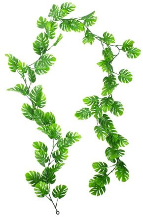 NUOBESTY Plante Artificielle Suspendue Monstera 18 M en Polypropylène Vert Vigne Décorative Murale pour Maison Mariage et Fête Décoration Intérieure et Extérieure