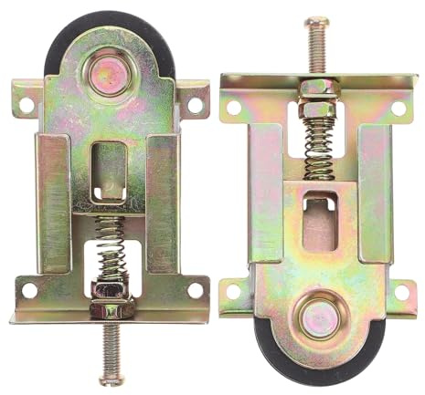 Lurrose Lot de 2 Roulettes Coulissantes à Billes 1-1/2 en Acier Embouti et Plastique Pom Solide, Réglables en Hauteur pour Porte de Placard Coulissante Miroir ou Bois, Pièces