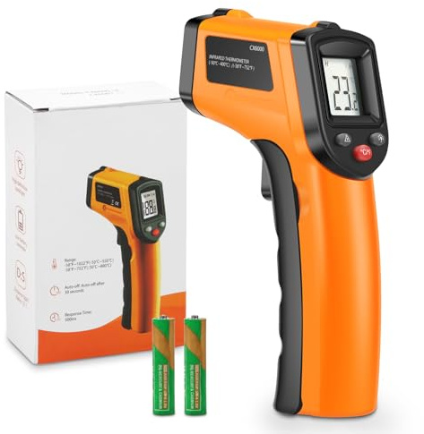 Infrarot Thermometer -50-400°C Temperaturmessgerät Digital Handthermometer Berührungsloses Industriethermometer für Industriewasser, Öl, Küche, Barbecue, Gefrierschrank
