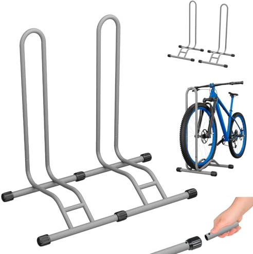 TLGREEN 2x Fahrradständer Boden 24–28 Zoll,Reifenbreite bis 75mm,Sandgrau | Hinterrad-Fahrradständer mit breiterem Design, max. Tragkraft 25 kg, geeignet für Mountainbikes, Rennräder und Tourenräder