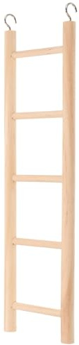 ibasenice Scala per Pappagalli in Legno 24x7 Cm Ganci, Giocattolo a Scala per Uccelli, Arrampicata e Stimolazione per Piccoli Pappagallini e Parrocchetti