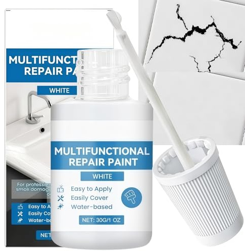 Enamel Touch Up Paint Pen,White Paint Pen for Kitchen Cupboard,Bath Enamel Repair Kit,White Touch Up Paint Pen for Tiles,Fast-Drying Wh-ite Pa-int P-en,Suitable for Scratches,Multiple Surface