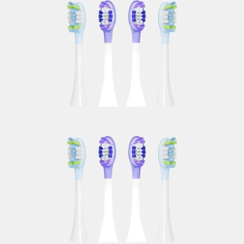 MES609 MES610 MES613 Cabezales de cepillo de repuesto compatibles con cepillo de dientes eléctrico XIAOMI MIJIA, paquete combinado de cojín (paquete de 8)