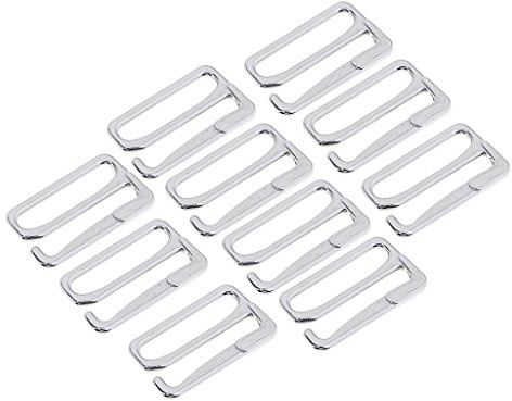 Sharplace 10 Stück Metall-BH-Träger-Clips, Verstellbarer Slider-BH-Träger, Bikini-BH-Clips BH-Träger-Haken, BH-Zubehör ideal für Frauen Hochzeitskleider Fitness Dessous, 19 mm