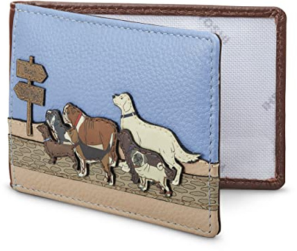 Yoshi Dog Walk Leather Travel Pass Holder/Card Holder