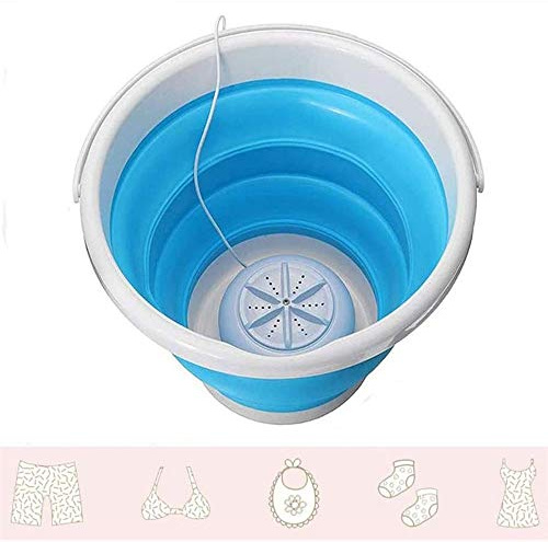SHOUJIK Lavatrice Portatile Camper con Vasca Pieghevole turbina a ultrasuoni Rotante Personale Portatile Lavatrice Pieghevole da Viaggio Campeggio Mini Lavatrice Portatile