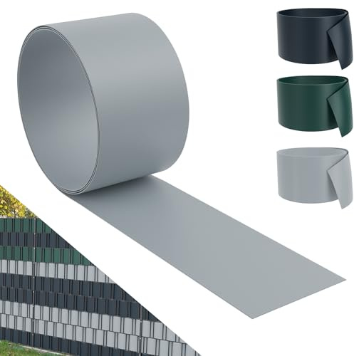 UISEBRT 30x Sichtschutzstreifen Hart PVC für doppelstabmatten - Sichtschutz Balkon gartenzaun,25m x 19cm (30 Stück, Grau)