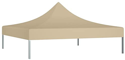 Gecheer Pavillondach Pavillon Partyzelt Gartenzelt Dachplane Ersatzdach Ersatz Dach Plane Pavillonplane Wasserbeständig 3x3 m Beige