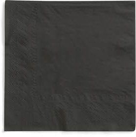 MANK Schwarze 3-lagige Tissue-Servietten 33 x 33 cm - Saugstarke Einmalservietten, 100er-Pack, 1/4-Falz - Perfekt für Feiern, Gastronomie & Events