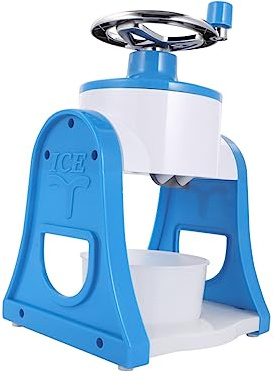 Yardwe Broyeur Glace Manuel à Manivelle Bleu Machine à Glace Pilée Facile à Nettoyer Pour Maison Préparation Granités Smoothies Et Slushies