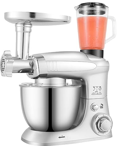 Robot da Cucina E Robot da Cucina Frullatore per Pasta, Tritacarne, Spremiagrumi, Frullatore per Dolci 4L con Frullino, Gancio, Frusta, 1000W (Color : White)