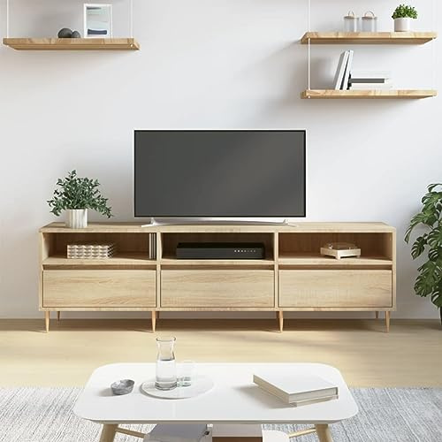 FIRBNUS TV-Schrank Sonoma-Eiche 150x30x44,5 cm Holzwerkstoff TV Unterschrank Living Room Furniture Sideboard Fernseh Sideboard Lowboard TV Board Fernsehschrank
