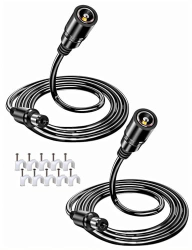 【2er-Pack 18 AWG 10m】 VOLTKARE 12-V-DC-Verlängerungskabel, 5,5 x 2,1 mm Stecker auf Buchse, für LED Strip Light, IR Illuminator,Tapo WiFi IP-Kamera,6-36 Volt Adapter Power (Schwarz)