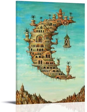 Living on The Moon von Salvador Dalí Maler, Kunstdruck, Wandbild, Wandbild, Malerei, hängendes Bild, Familienschlafzimmer, Dekoration, Geschenk, 30 x 45 cm