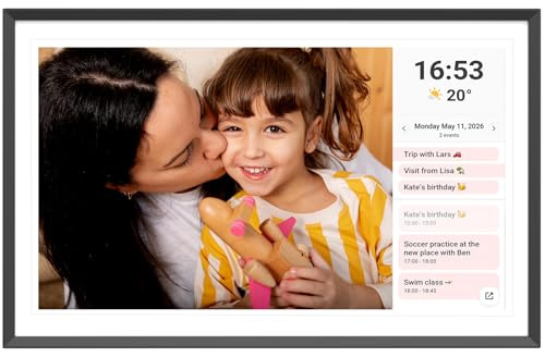 ApoloSign Digital Picture Frame 15.6 inch, WiFi Digital Photo Frame with 32GB Storage, 1920x1080 FHD IPS Touch Screen, Auto-Rotate, Easy Setup to Share Photos or Videos Instantly via Frameo App