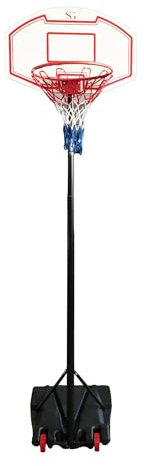 SG Traders Basketball Hoop and Stand Set - Wide Backboard, Portable, Height Adjustable, with Net - Perfect for Outdoor Use - Premium Indoor Basketball Goal for Fun and Practice 219-253cm from Ground