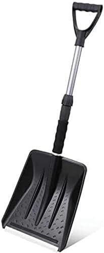 JOCHEN Pala da Neve Pala da Neve con Manico Regolabile, Pala Portatile, Pala in Alluminio per impieghi gravosi, Pala da Neve Portatile per Auto (Colore: Nero)