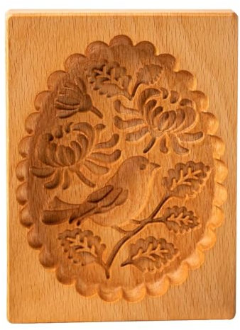 JIEBWCHA Model Baking Mould Floral Pattern Moulds - Wooden Baking Mould, Wooden Cookie Mould, Cookie Moulds for Baking, Carved, Cookie Cutter, Wooden Model Baking Mould