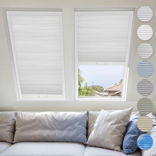 Tende a lucernario per lucernario per finestra da tetto facile da installare tende a nido d'ape per finestre inclinate Sun Room Blackout colore bianco puro