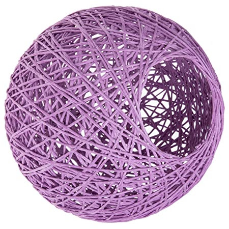 DOITOOL Rattan Ball Ceiling Light Cover Lamp Shade, 20cm Diameter Purple Woven Basket Lamp Shade for Home Ceiling and Garden Lighting