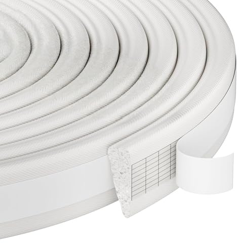 Jywtleey 3 Pack*16.4 Ft Weather Stripping Door Seal, Wedge Window Seal Strip, Soundproofing,Strong Adhesive,Lightproof,Noise-Reduction,Weatherproof Foam Tape Insulation for Sliding Door, White