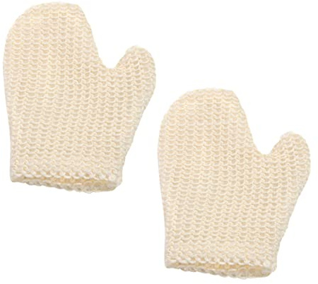 DECORNIJIA 2piezas Baño Guantes Exfoliantes Para Scrub Ducha Guantes De Baño Practicables De Esparto Para Toallas Exfoliantes Casa
