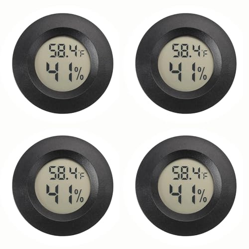 Mini-Hygrometer, Thermometer, digitales Feuchtigkeitsmessgerät, Innen- und Außenbereich, Luftfeuchtigkeitsmonitor, Reptilienthermometer für Humidoren, Gewächshaus, Garten, Keller, Fahrenheit (℉