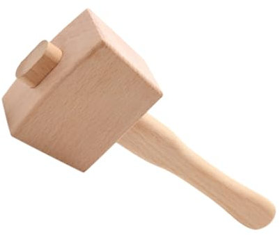 TEHAUX Wooden Hammer Mallet Hand Tool for Woodworking and Leathercraft, Multipurpose Wood Carving Mallet for DIY Carpentry,