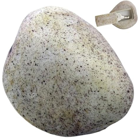 Obelunrp Hide A Key Rock, 10.5cm Resin Rock Key Hider Outdoor, Waterproof Real Looking Rocks to Hide Keys Outside for Garden, Geocaching, Yard Decorations (Style 1)