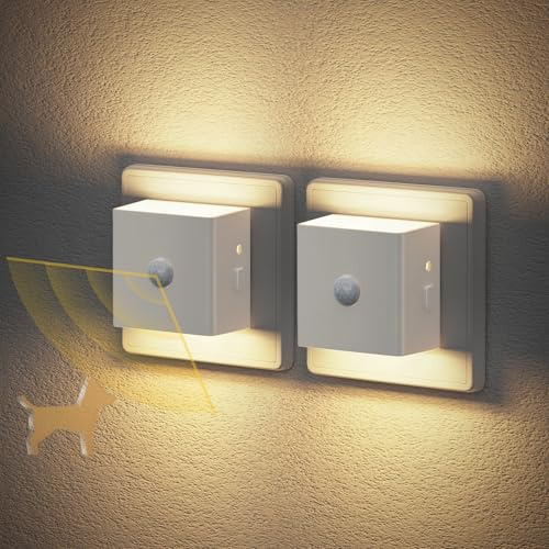 JandCase Nachtlicht Mit Bewegungsmelder Licht: 2 StüCk Nachtlicht Steckdose | Mit DäMmerungssensor, On/Off/Auto Modi, 3000k Warmweiß Nacht licht FüR Flure, Treppen, Schlafzimmer, KüChen