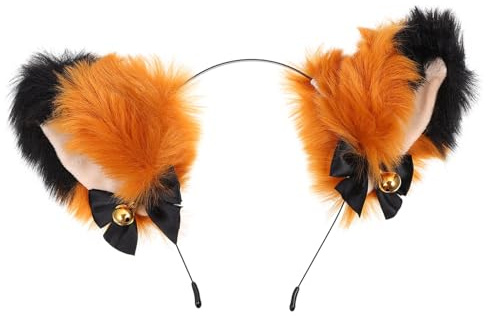 TOPBATHY Diadema Orejas de Gato Acolchada para Fiestas y Cosplay, Accesorio de Pelo Dorado para Chicas