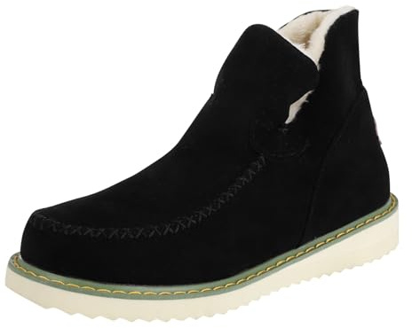 Svarta ankelstövlar dam platå – snöstövlar dam päls stövlar vintage snöskor eleganta vinterskor varma vinterstövlar varma damskor enfärgade vinterstövlar eleganta ankelstövlar, svart, 38 EU