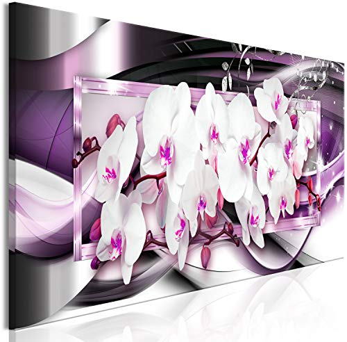 murando - Wandbilder XXL Blumen 120x40 cm 1 tlg - Wand Deko Vlies Leinwand Bilder Groß Wanddeko Wohnzimmer Schlafzimmer Kunstdrucke Panoramabild - Orchidee Abstrakt b-A-0612-b-a