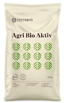 AGRI BIO AKTIV – Inoculo granulare di funghi micorrizici con trichoderma ideale per contrastare le patologie fungine di ortaggi, piante, fiori e prati (Singolo - 25 KG)