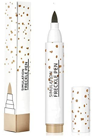 Stylo de Tache de Rousseur Freckle Pen Crayon Tache de Rousseur Longue Durée Dot Spot Pen Imperméable Stylo de Maquillage de Fausses Taches de Rousseur pour Femme Naturel (Brun Clair)