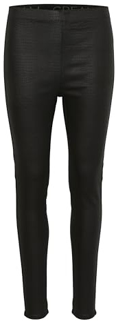 Cream Kvinnors falska läderleggings slim fit skinny byxor dam, Pitch Black, 36 smal