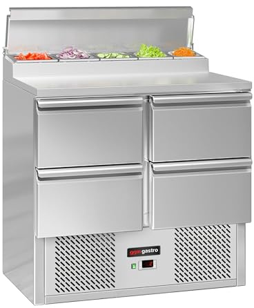 GGM Gastro | SAG97AND#2#SBG1212#07 | Zubereitungstisch Mini ECO - 900mm - 4 Schubladen - für 5x GN 1/6