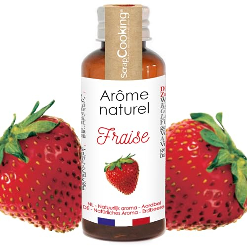 ScrapCooking - Arôme Naturel Liquide de Fraise 40ml - Arôme Fraise pour Pâtisserie, Yaourts, Gâteaux, Cheesecakes, Biscuits, Entremets, Mousses, Glaces, Smoothies - 4395