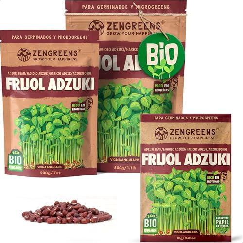 ZenGreens® - Semi di fagiolo adzuki biologico - Scegli tra 10g, 200g e 500g - Germogli di fagiolo adzuki - Germinazione superiore al 97% - Microgreens