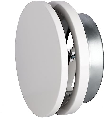 Ø80 Ø100 Ø125 Ø160 mm – DOMUX Bouche VMC 2 en 1 Extraction et Insufflation Design Premium – Acier Blanc Laqué Haut Débit Silencieux – Grand Salon Open Space Bureau – Garantie 5 Ans – Ø160 mm