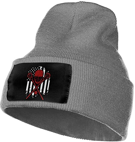 501 Herren Damen Mütze Lacrosse-Amerikanische Flagge Slouchy Turban Bequeme Beanie Leicht Kopf Wraps Für Angeln Adult Outdoor