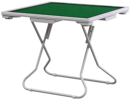 MegLob Haushalt Mahjong Table, Faltbare Multifunktionale Kartentabelle, Chinesischer Stil Faltbarer Poker Domino Board Game Table Für 4 Spieler, Platzsparendes Brettspiel Domino Table Desk,Green a