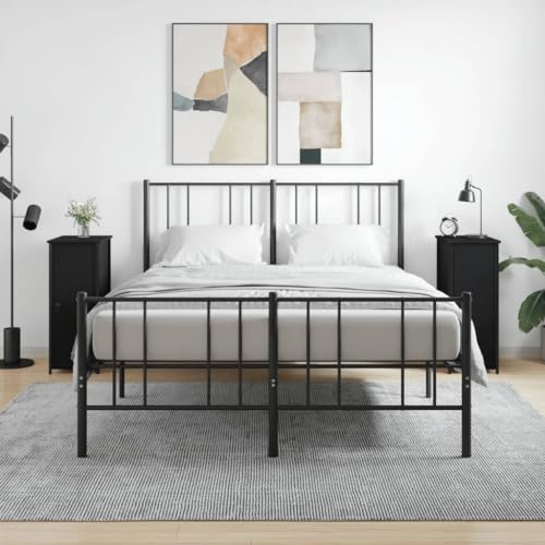 CKioict Telefontisch Ablagetisch Modern Nachtkästchen Nachttische 2 STK. Schwarz 32x42x80 cm Holzwerkstofffür kleine Räume, Wohnzimmer, Schlafzimmer