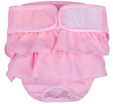 BePetMia Waschbare Windeln für Hunde, Wiederverwendbare Hundewindeln, Umweltfreundliche Damenbinden Höschen, Hygiene-Unterhose für Hunde in Hitze (S: 33-40cm, Rosa)