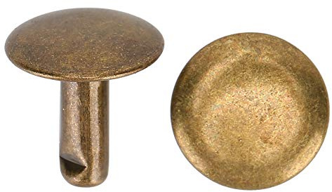 ANKROYU 200 Sets Doppelkappennieten, Metallnieten Zur Reparatur von Dekorationen, Edelstahl-Ledernieten, Runde Nieten, Nageleisen, Jeansknöpfe, Lederkleidung(B)