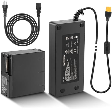 NEEWER Dummy Akku Set für Q4/Q4PRO Blitzgerät Speedlight für Außenbereich mit AC Netzteil und Kabel, 25V 10,4A Ersatz für NB-Q4 Batterie, intelligenter Sicherheitsschutz, 16,4Fuß Länge, NT-Q4