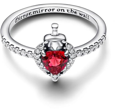 Pandora Anello da donna Disney Villains Evil Queen Argento 193422C01, 56/17,8, Argento sterling, Cristallo